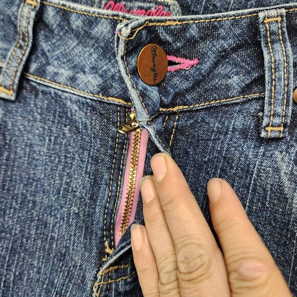 Wrangler Jeans Womens 5 Tall Dark Wash Stretch Mid Rise Bootcut - Picture 3 of 15